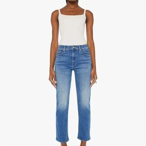 MOTHER Women's Straight Leg Blue Jeans